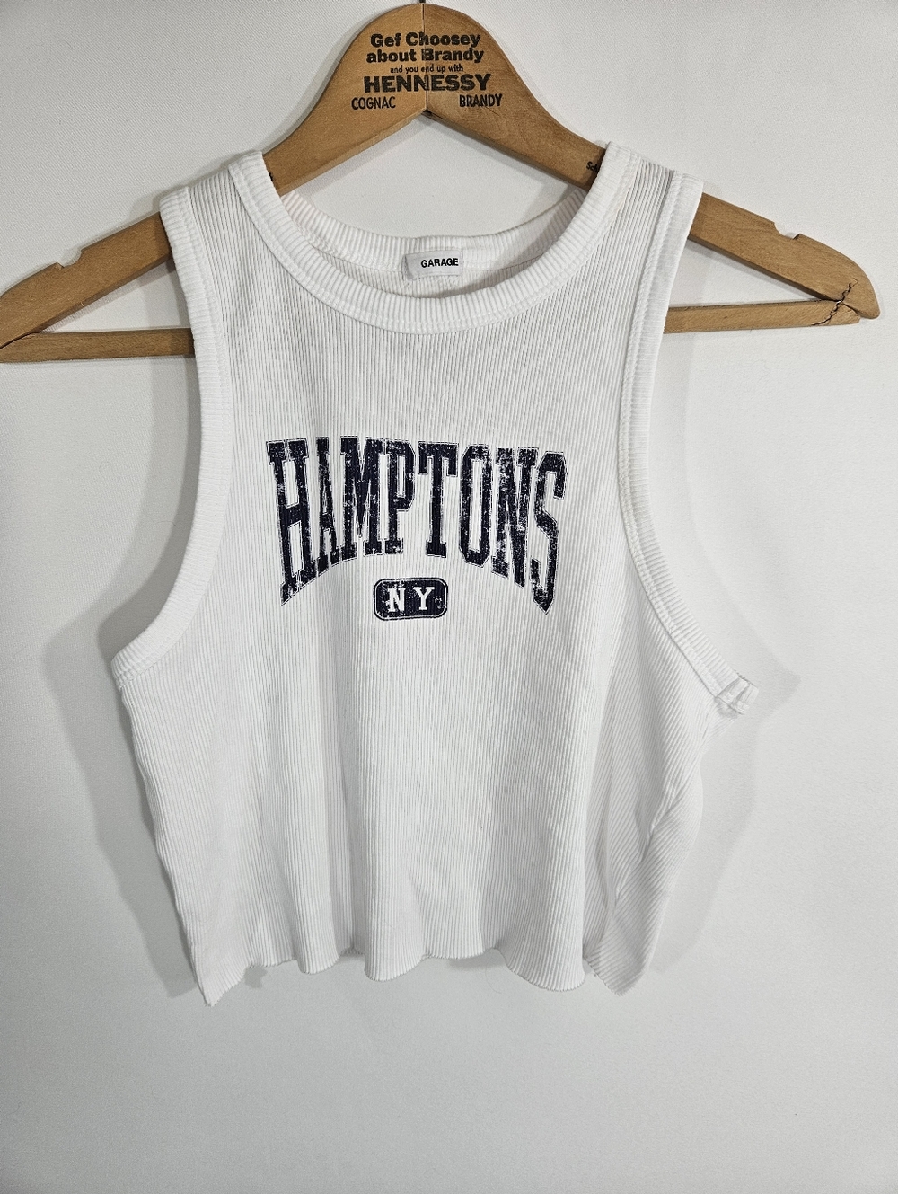 Garage Cropped Ribbed Hamptons Tank Top